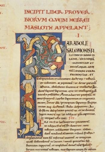 Incipit du livre des Proverbes. Lettre initiale P (fol. 212).