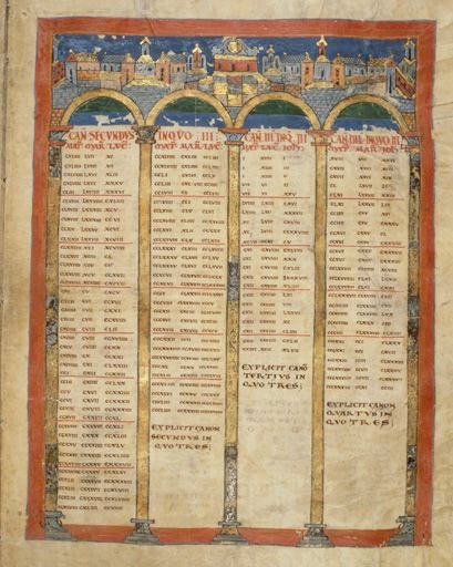 Canons de concordance des Evangiles. Canons 2, 3 et 4 (fol. 303).