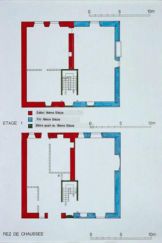 Plan du rez-de-chaussée et de l'étage.