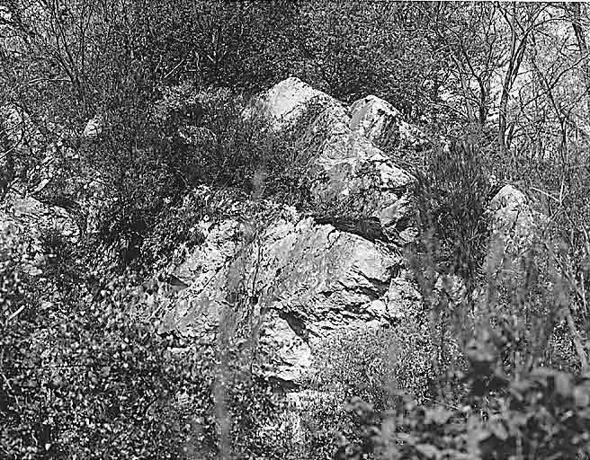 Les Pierres Blanches. Amas de rochers. Partie de l'escarpement est ouest, partageant le canton de La Souterraine.