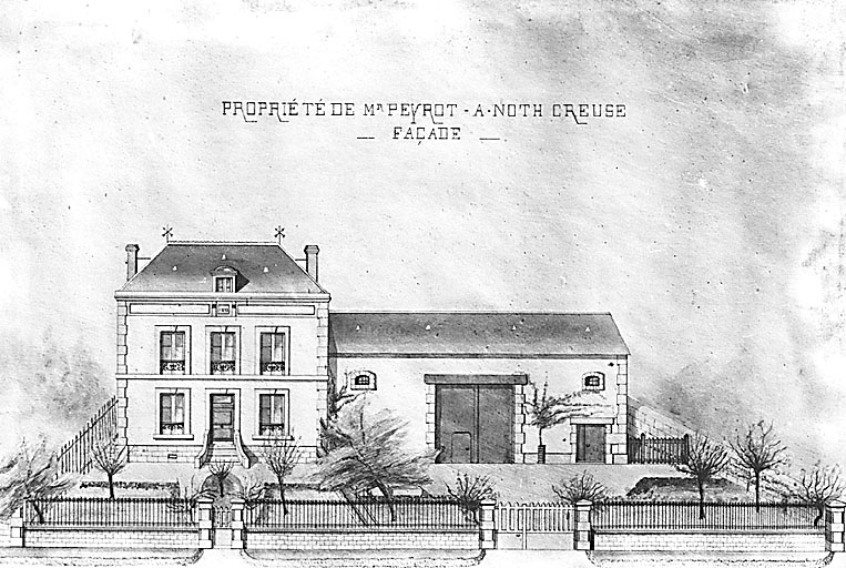 Noth. Vue d'ensemble d'une ferme dont le logis, portant la date 1893, a été réhabilité, ultérieurement, en mairie.