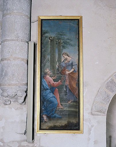 Tableau : Jésus et la Samaritaine (ensemble du décor intérieur)