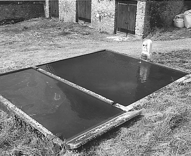 Le Puy-Merlin. Fontaine, abreuvoir, lavoir. Vue d'ensemble. Longueur : 612, largeur : 420.