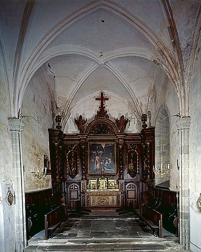 Ensemble du décor de choeur (tabernacle, retable, tableau, 4 stalles)