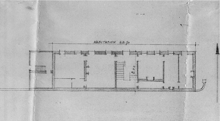 Plan au sol de la maison en 1944.