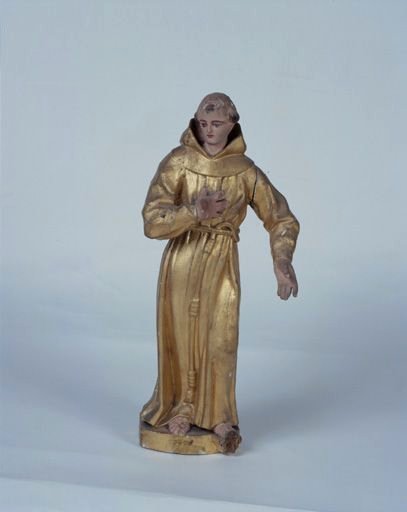 5 statuettes : la Foi, l'Espérance, saint Jean-Baptiste, Prophète ?, saint François d'Assise (tabernacle supérieur de la chapelle sud)