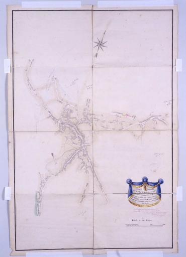 Plan d'ensemble de la ville de Felletin, dressé par le géomètre Jouanisson, en 1841.