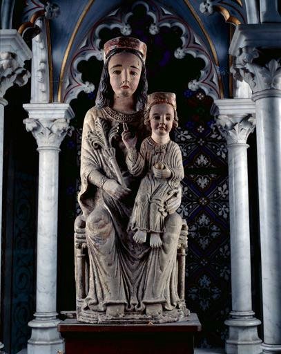 Statuette : Vierge à l'Enfant assise dite Notre-Dame du Pont