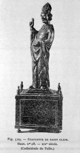 Vue de la statuette sur son ancien socle, vers 1890.