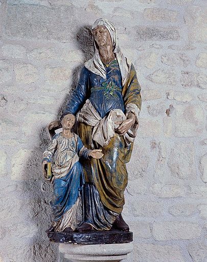 Groupe sculpté (petite nature) : Sainte Anne et la Vierge