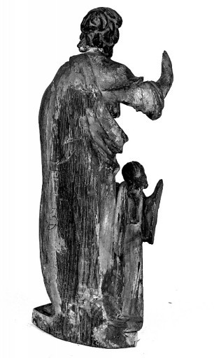 Statuette de saint Roch : vue de dos.