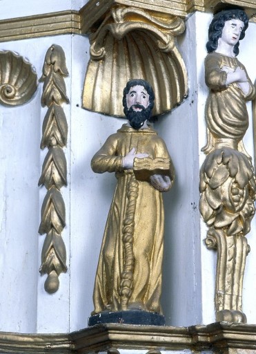 Statuette de saint François d'Assise au tabernacle : vue de face.