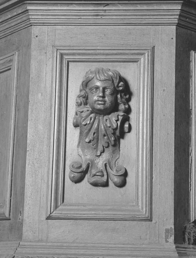 Détail du panneau central de la cuve. - (c) Région Nouvelle-Aquitaine, Inventaire général du patrimoine culturel