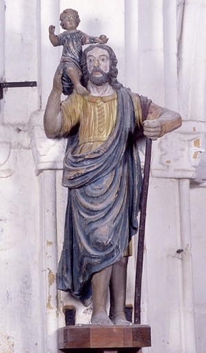 Statue : saint Christophe portant l'Enfant Jésus