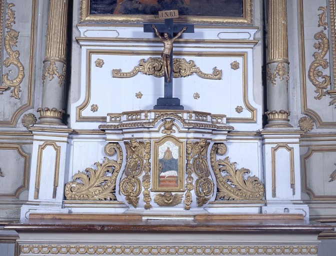 Vue rapprochée du tabernacle et de l'exposition. - (c) Région Nouvelle-Aquitaine, Inventaire général du patrimoine culturel