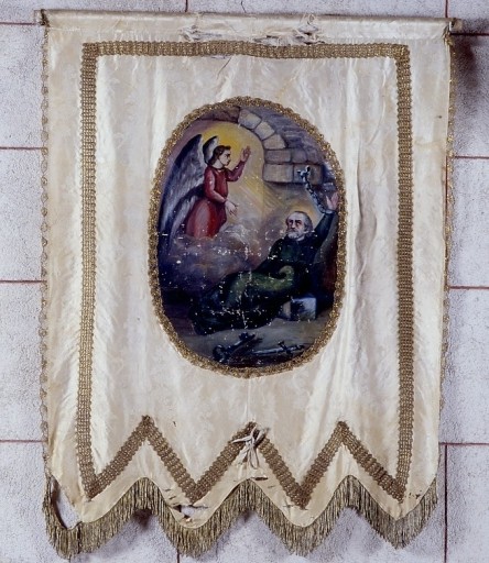 Vue de la face avec la représentation de saint Pierre visité par l'ange. - (c) Région Nouvelle-Aquitaine, Inventaire général du patrimoine culturel