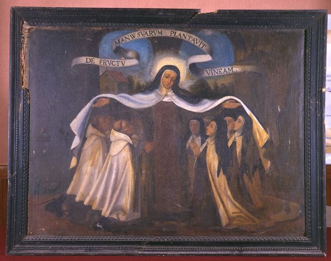 Tableau et cadre : sainte Thérèse d'Avila protectrice des religieux et religieuses de son ordre