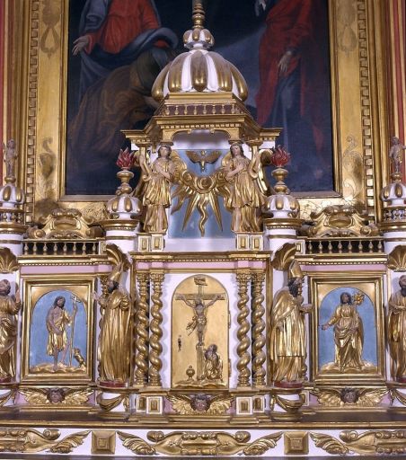 Détail de la partie centrale du tabernacle et de l'exposition.