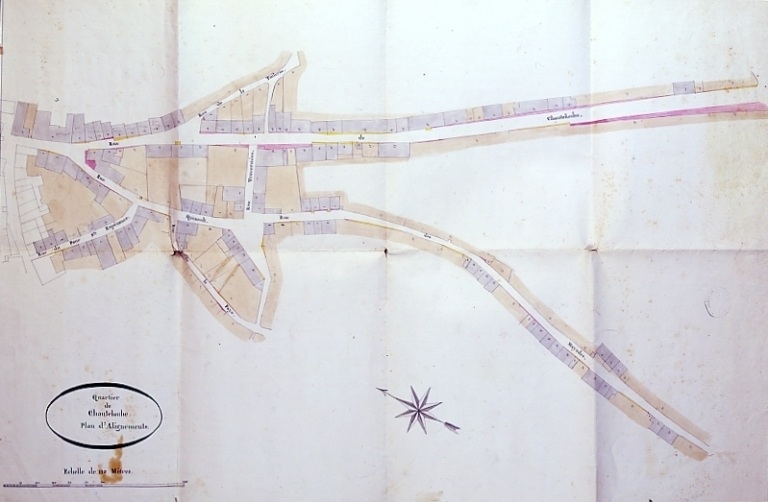 Plan d'alignement le quartier de Chanteloube ; s.d. (1841).