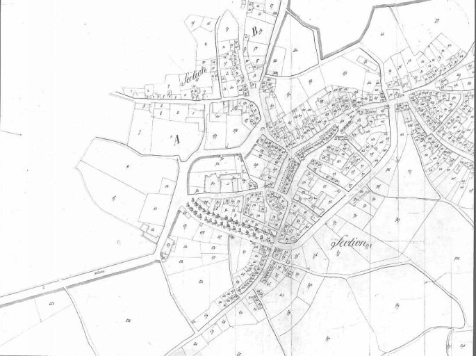 Extrait du plan cadastral en 1817. Section D, parcelle 553.