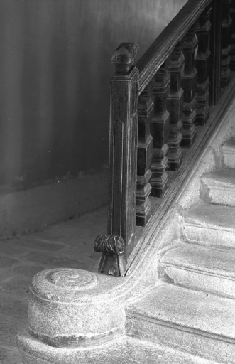 Vue du départ de la rampe d'escalier.