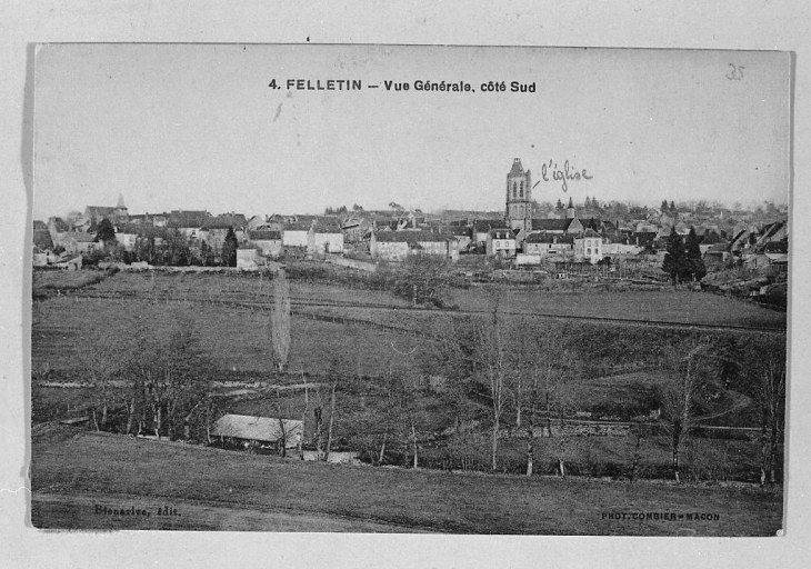 Vue générale de la ville depuis l'ouest, avec en premier plan, la vallée de la Creuse.