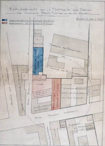 'Emplacement de la fabrique de formes de Monsieur Brun-Buisson et de ses abords', [1923].