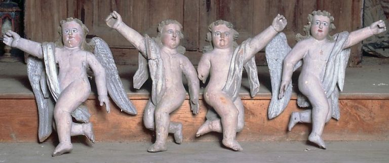 4 statuettes (en pendants) : angelots