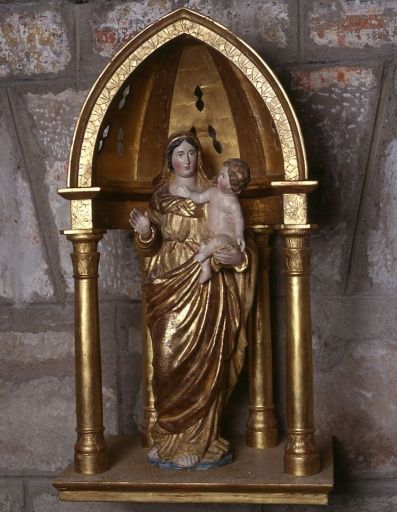 Statuette et son dais : Vierge à l'Enfant