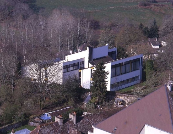 Vue de la manufacture depuis le clocher de l'église du Moutier.