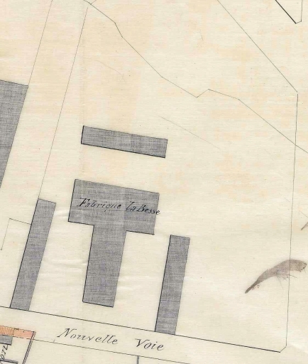 Plan masse de l'usine de porcelaine Labesse en 1874.