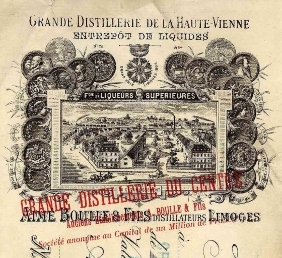 Représentation de la distillerie datée de la dernière décennie du 19e siècle.