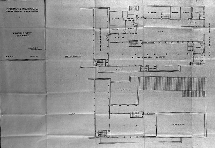 Plan des projets d'aménagement de 1963 - Premier et deuxième niveaux.