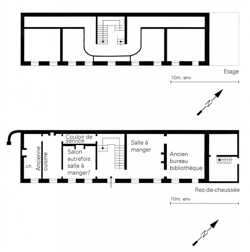 Plans schématiques du rez-de-chaussée et du premier étage.