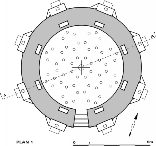 Plan du four à porcelaine des Casseaux au niveau de la sole du laboratoire.