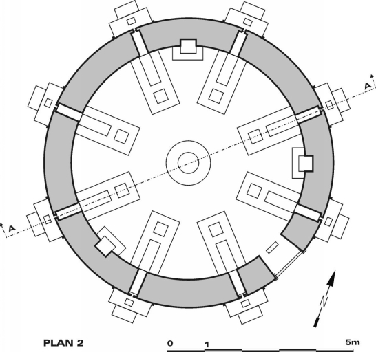 Plan du four à porcelaine des Casseaux au niveau de la sole du globe.