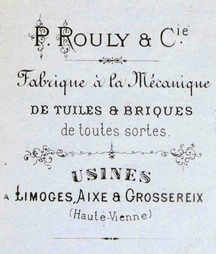 Papier à en-tête de la société Pierre Rouly et Cie, daté 1872.