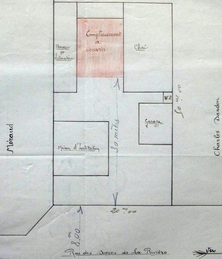 Plan de la distillerie en 1934.