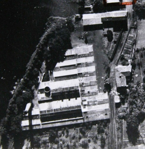 Vue aérienne du site dans les années 1960.