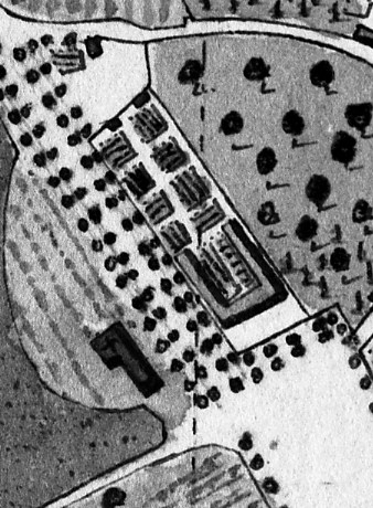 Plan masse de la manufacture Laforest extrait de l'Atlas de Trudaine [1745-1780].