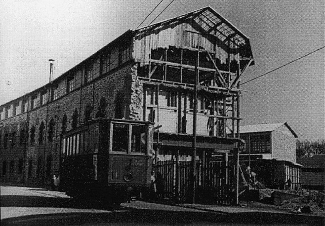 Bâtiment des fours après l'incendie de 1949.