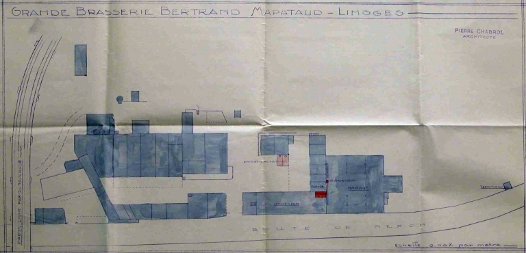Plan masse de la brasserie Mapataud en 1932.