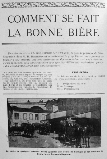 Vue de la brasserie Mapataud vers 1921.