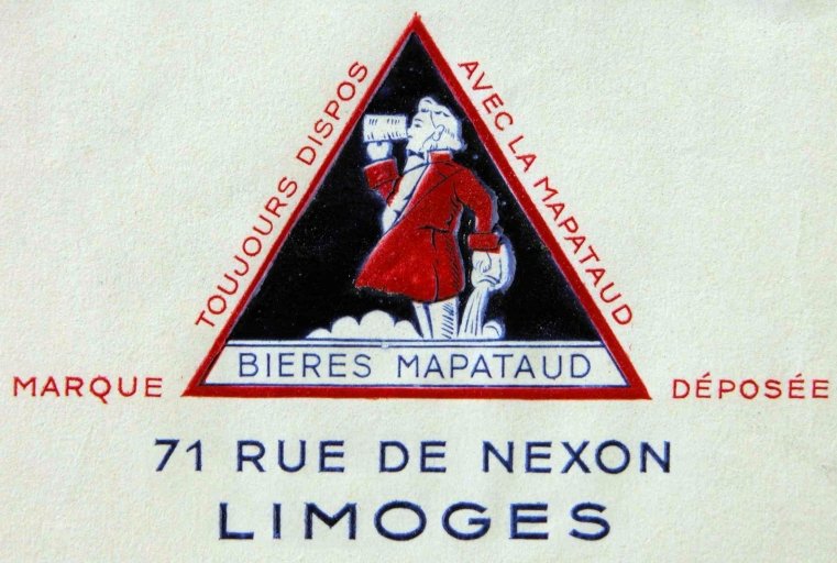 Papier à en-tête de la brasserie Mapataud daté de 1956 : détail.