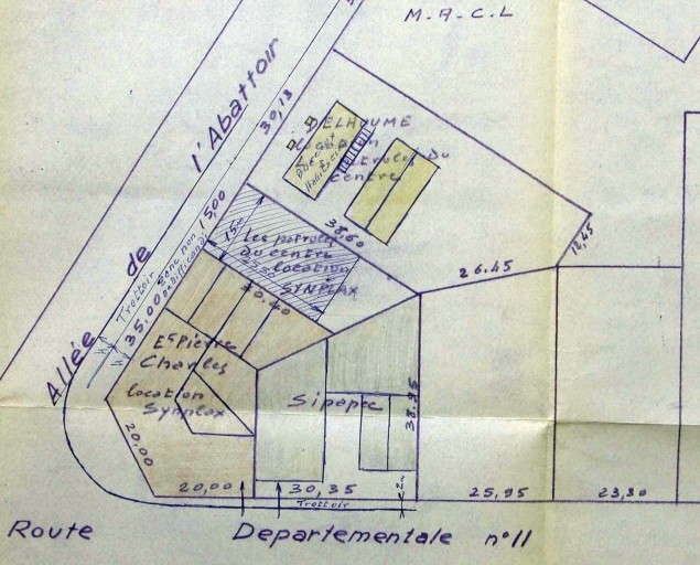 Projet d'extension de l'usine en 1964.