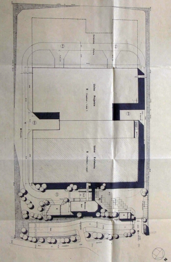 Plan masse l'usine en 1981 extrait de : 'Magré 87 Limoges - Extension de l'usine Laplaud International - Plan masse'.