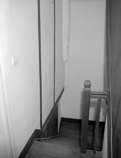 Escalier de service. Vue partielle depuis le premier étage.