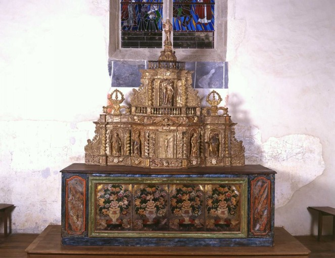 Tabernacle, exposition, 6 statuettes (maître-autel)