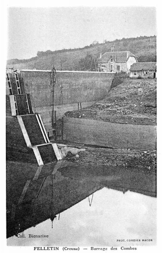 Vue du barrage après la surélévation de 1958.