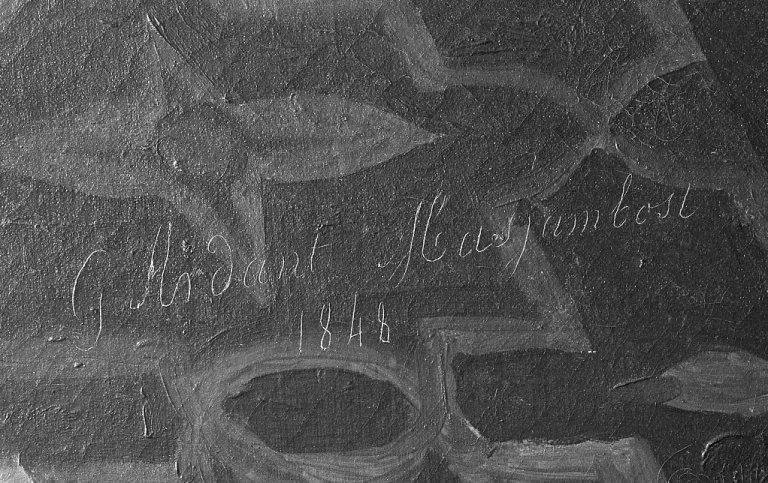 Détail de la signature et de la date.